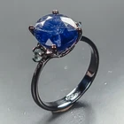 Jewellery ring 7 ct Blue Sapphire Ring 925 Sterling Silver Size 8 /R473214