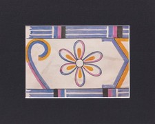 8X10" Matted Picture Print Ceramic Art, by Clarice Cliff: Flower Design