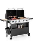 Captiva Designs Propane Gas Grill & Griddle Combo, Extra Large, 54,000 BTU