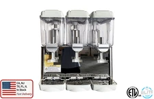 ETL 36L 3 Tank Commercial Beverage Dispenser Refrigerated Juice Tank 10 Gallon