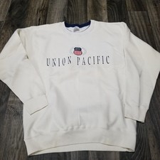 Vintage XL Long Sleeve Sweatshirt Mens Union Pacific Railroad (Stained)