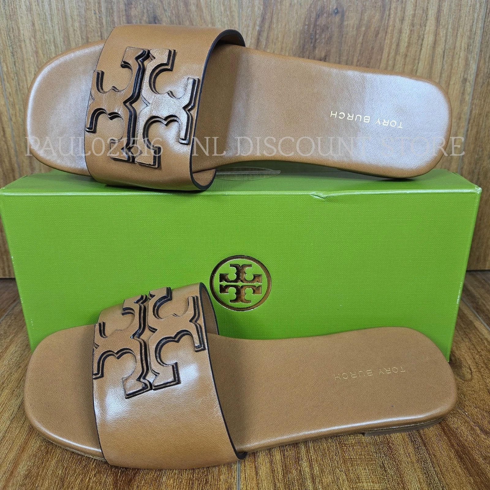 TORY BURCH Women's Ines Flat Slide Goat Leather ~ Tan 240 ~ Various Sizes