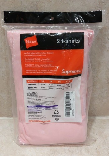NEW Supreme x Hanes Tagless T-shirts Socks Boxer Briefs White Black Pink Yellow - Picture 13 of 15