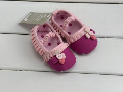BNWT Mothercare Toddler Baby Girl Pink elastic Shoes 2/3, 6-9-12 months