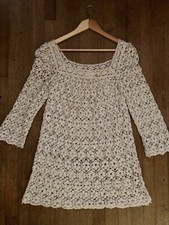 Anna Sui Y2K Cottagecore Crocheted Lace Floral Mini Dress. Size small.