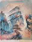 Certified Artistic Impressions Canvas Oil Painting Print Mountain Waterfall READ