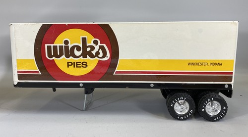 Vintage Nylint Wicks Pies Pressed Steel SemiTruck Trailer 18 Wheeler Tandem Axel - Picture 5 of 9