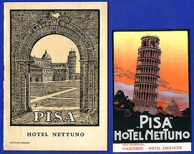 Italien Pisa Stadt Geschichte Kultur Kunst Reiseführer und Postkarte 1925 - Bild 1 von 3