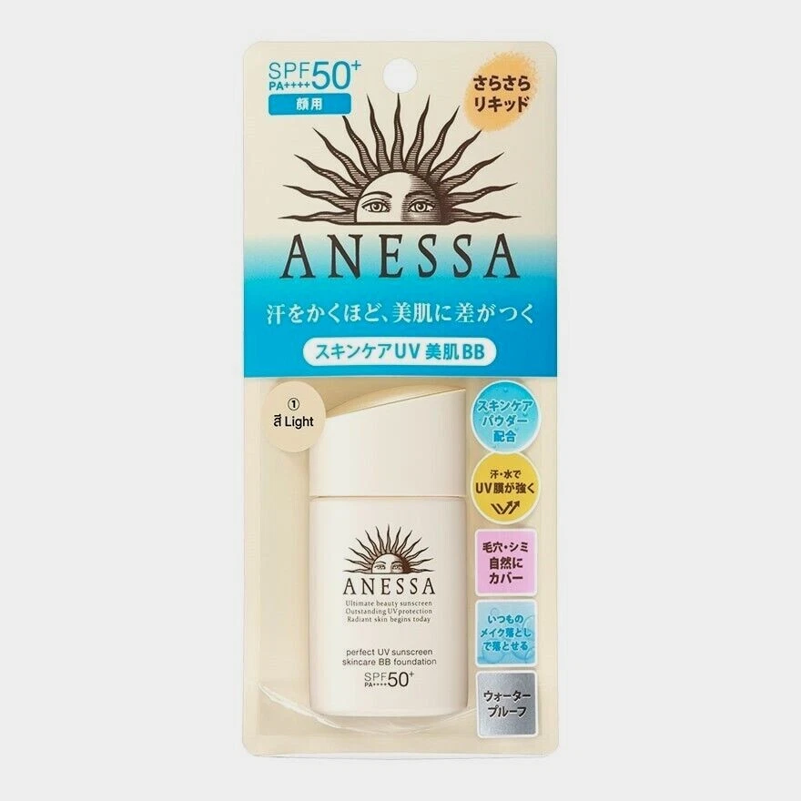 Base Anessa Perfect UV Sunscreen BB A SPF50+PA++++ 1 (Luz) 25 ml. Foto 3 de 3
