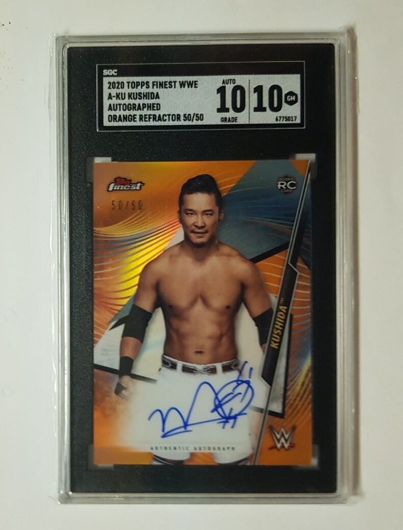 2020 Topps Finest WWE Orange Refractor #50/50 Kushida NXT RC SGC