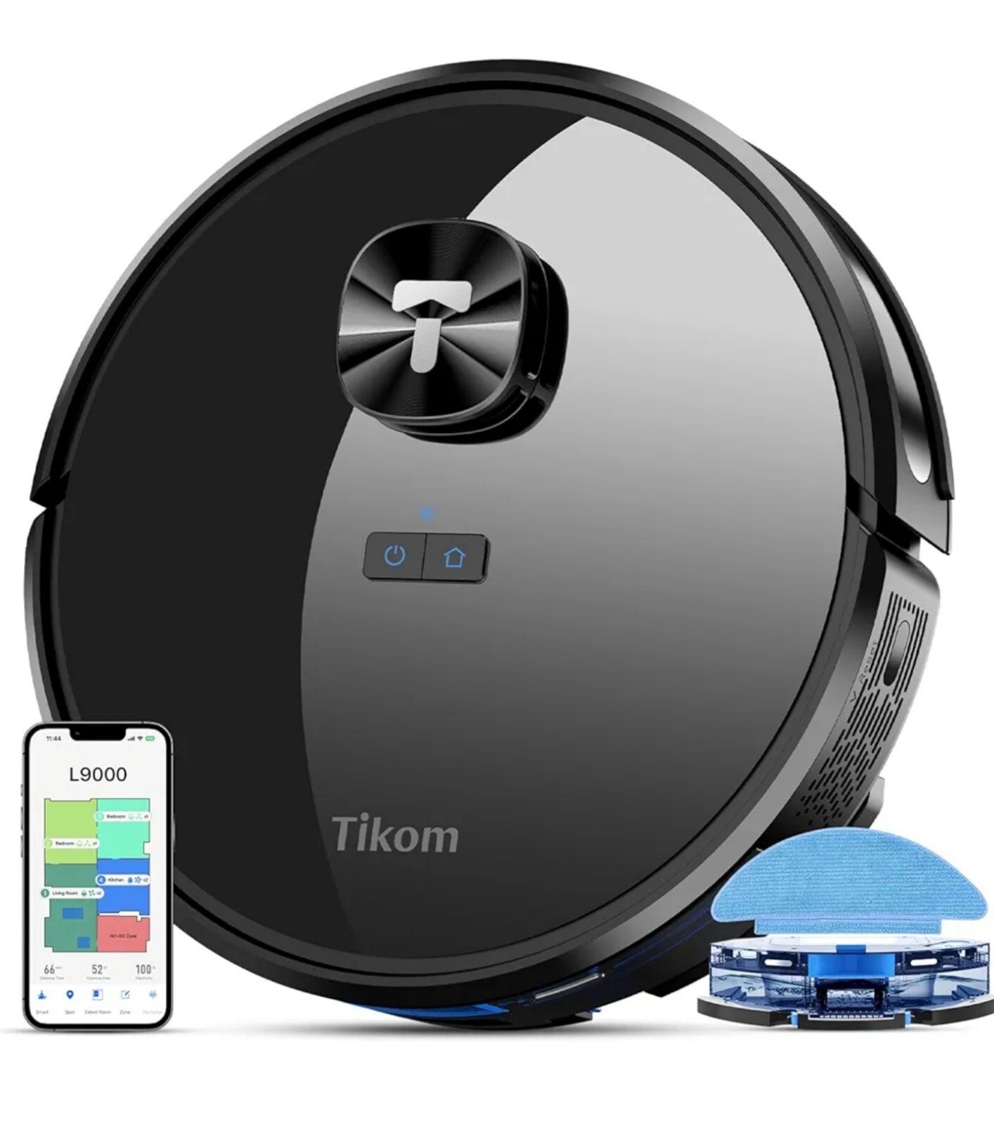 Tikom L9000 Robot Vacuum and Mop Combo, LiDAR Navigation, 4000Pa