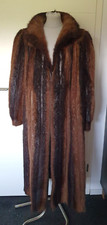 Mantel Damenmantel echt Pelz mit Lederstreifen Gr. 42 / 44