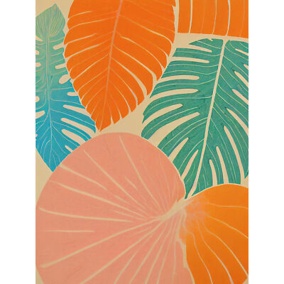 Tropic Monstera Blatt Dschungel Pastell Botanik riesiger Wandkunstdruck Bild 18 x 24 Zoll