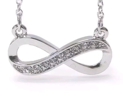 Infinity Necklace Eternity Crystal Designer-Style Infinity Symbol White ...