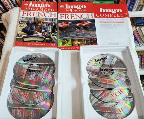 Hugo Complete French Language Course Beginners & Advanced Books & CD's ~Like NEW