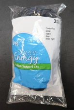 3-Pack L'eggs Sheer Energy Control Top Medium Support Sheer Tight GRAY - Size B
