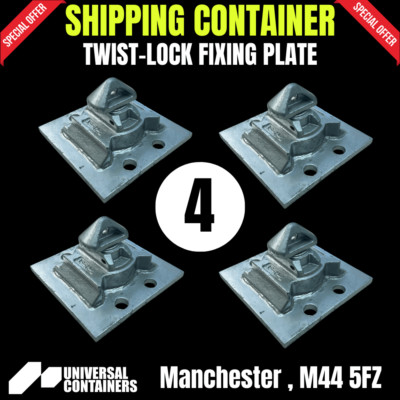 Container Clasp Fixing Shipping Container Twist Lock Fixing Plate | SET 4 | Secure to Floor ...