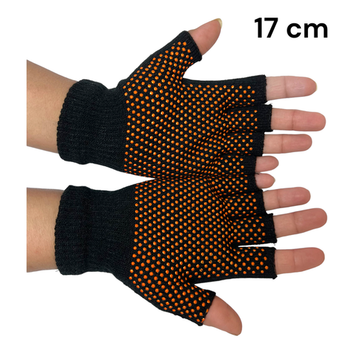 Fingerless Grip Thermal Black Gloves Half Finger Winter Gym Mens Women One Size - Picture 2 of 7