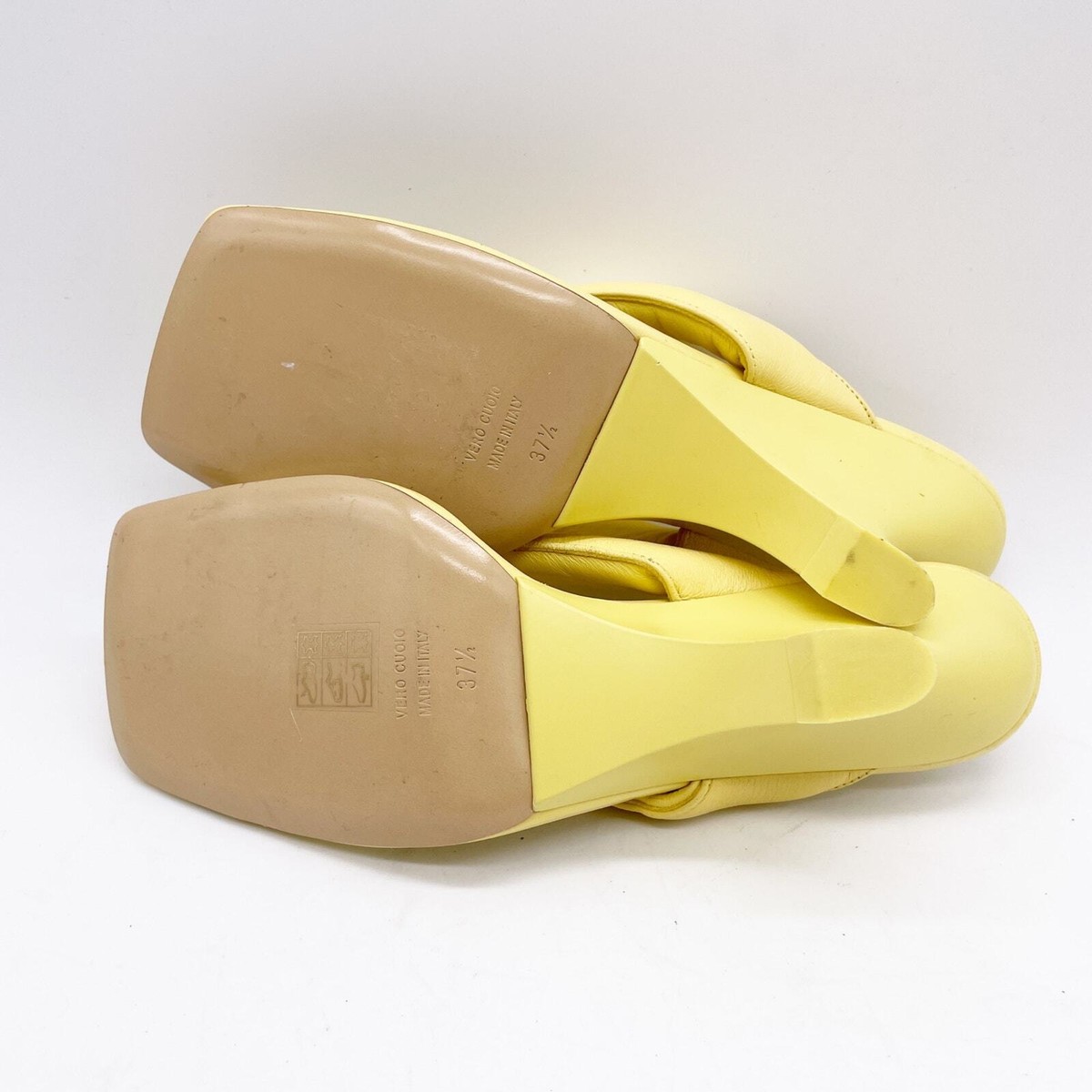 Gia Borghini Womens Butter Yellow Thong Mule Wedge Heel