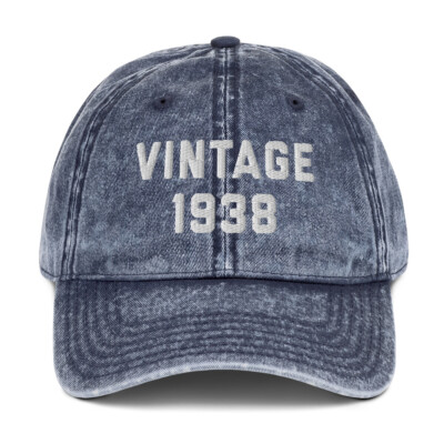 VINTAGE 1938 Cotton Twill Dad Hat Cap birthday classic gift present father's day