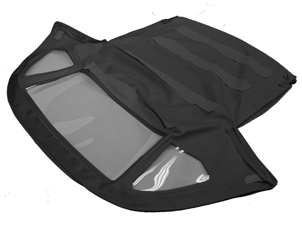 Mercedes Benz 1972-89 450SL 560SL 380SL techo blando con ventana HAARTZ lona negra Foto 3 de 4