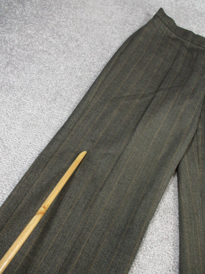 Pantalones de vestir Gunex para mujer 2 pantalones marrones a rayas de lana virgen *Leer Foto 3 de 4