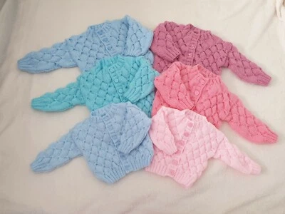 HALO HANDKNIT CREATIONS BABY KNITTING PATTERN CARDIGAN/JACKET *REF SR022 * 3 SIZES * NEWBORN TO 9+ MTHS