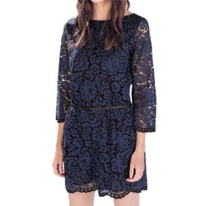 blue lace romper dress