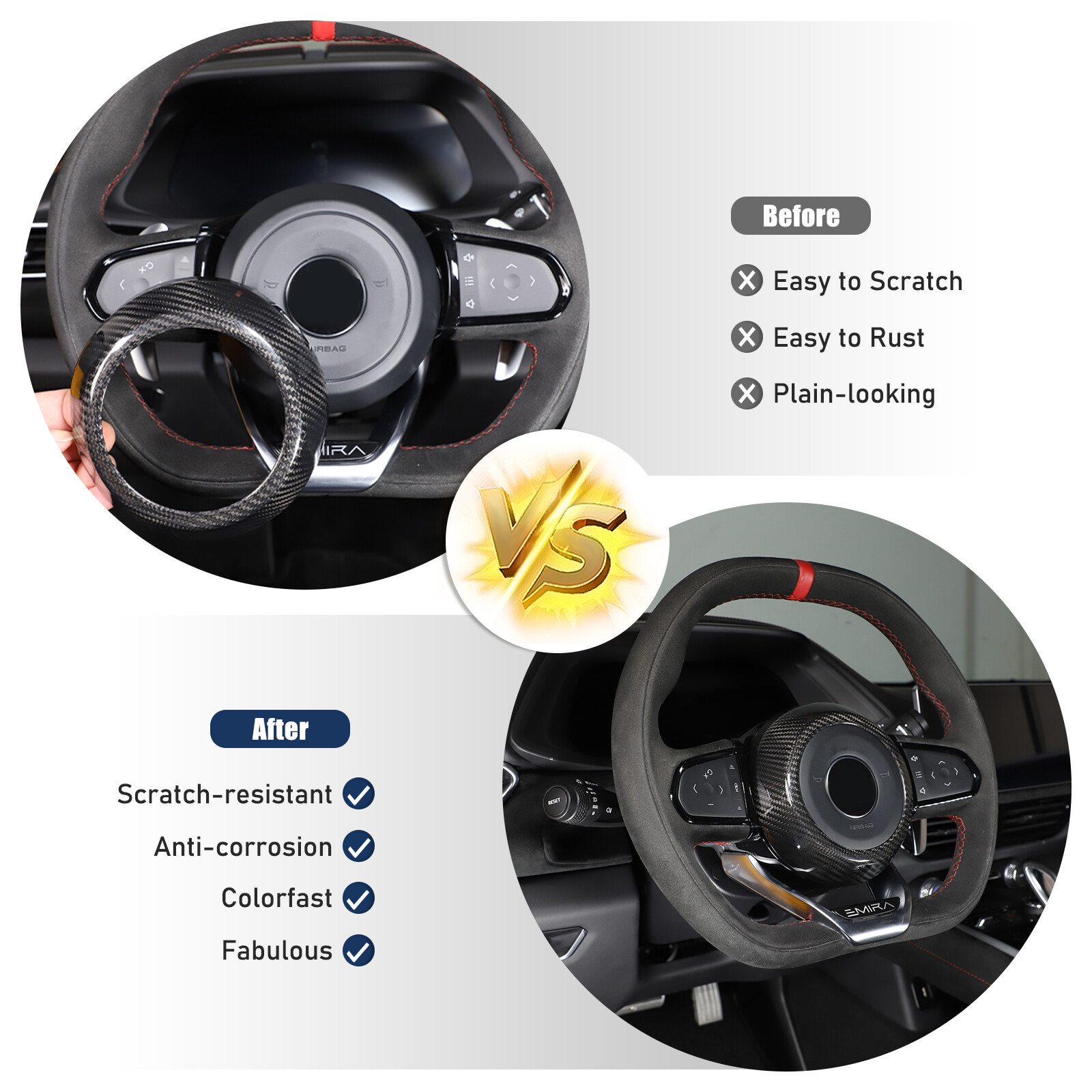Real Carbon Fiber Steering wheel horn button cover For Lotus Emira GT4 V6 22-24