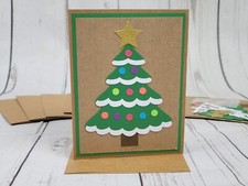 Merry Christmas Greeting Card Kit 21 Lot of 4, Handmade, Tree, Snow 