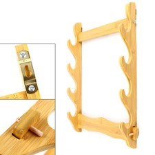 4 fishing rod Rack Vertical Wall Mount Hanger lamp Wall Display Storage Shelf
