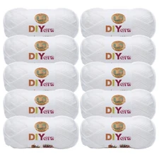 (10 Pack) Lion Brand Yarn 205-100 DIYarn Yarn, White