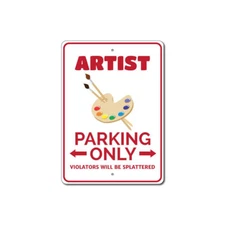 Artist Parking Sign, Artist Sign, Artist Aluminum Metal Decor Sign
