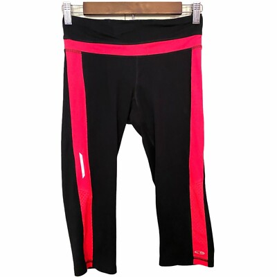 Champion Women's Black Pink Stripe Activewear Duo Dry Capri