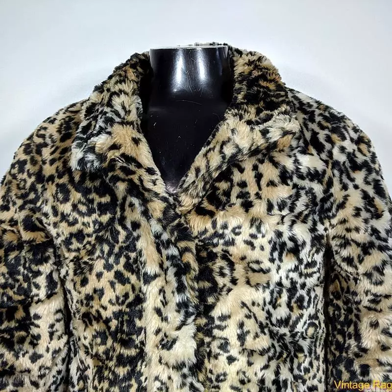 TULLE Faux Fur Jacket Womens Size L Leopard print