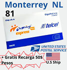 Telcel Sim Card Γrea Code Monterrey Nl. Mexico,Gratis Recarga De 50$Mxp
