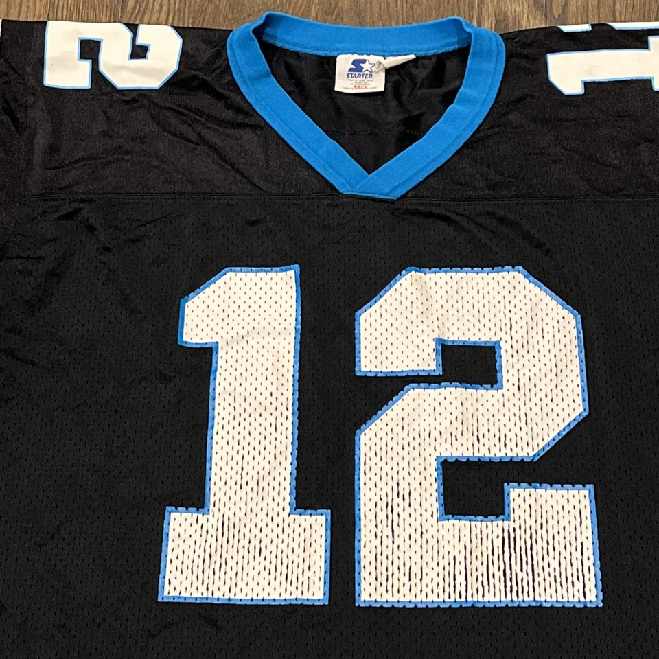 Camiseta vintage Carolina Panthers Kerry Collins para hombre talla 48 grande Starter negra Foto 3 de 4