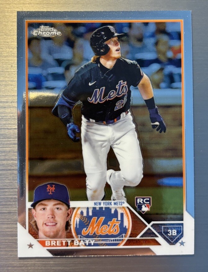 2023 Topps Chrome Baseball #204 Brett Baty Rookie RC New York Mets