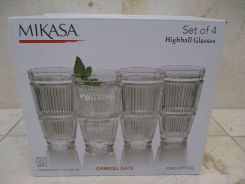 NUEVO EN CAJA MIKASA CARROLL GATE JUEGO DE 4 GAFAS HIGHBALL 11 OZ. CRISTAL - Imagen 2 de 11