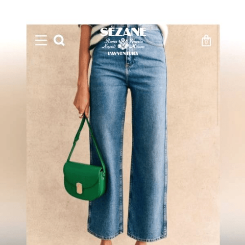 SEZANE Le Crop Jeans In Denim Blue Sz 46 (US 14)
