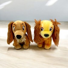 Lot Of 2 Vintage Disney Lady And The Tramp Plush 6" Stuffed Dog Figure Clean
