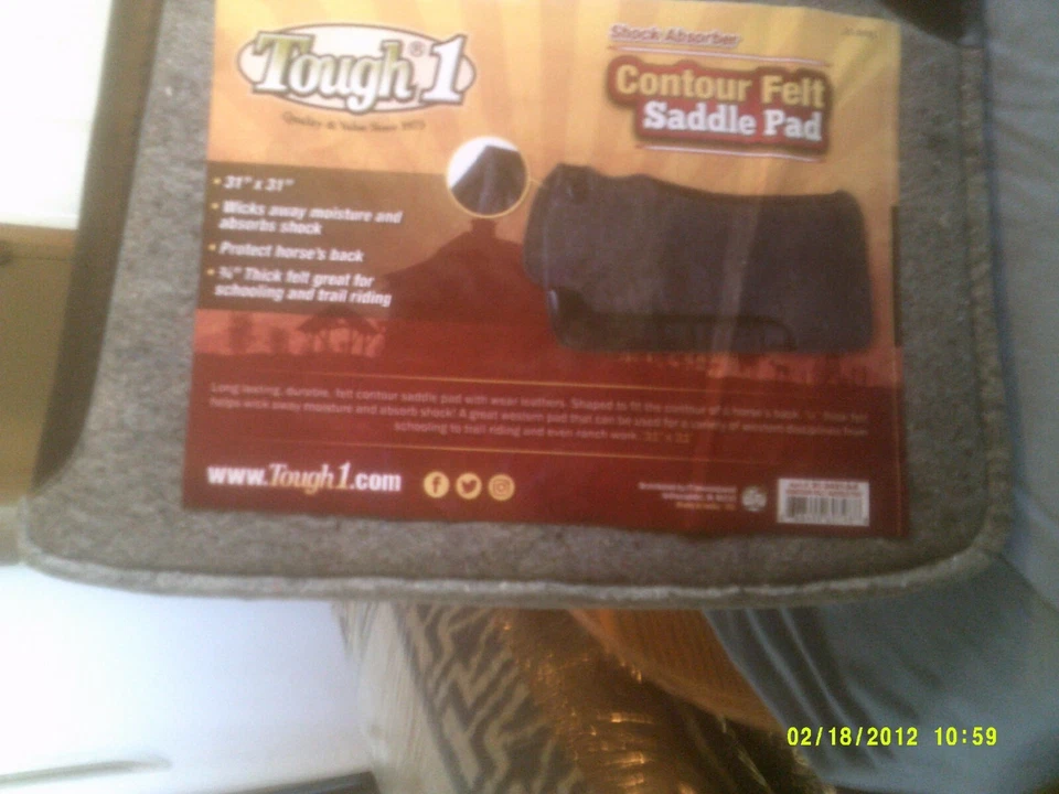 Saddle Pad Felt I" Thick Gray with Black synthetic wear leathers - Imagem 4 de 4