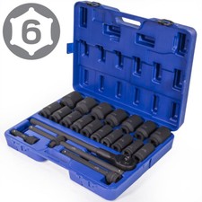22 Pc Impact Socket Set 34 Drive Deep Sae Cr-mo Extension Bar Sliding T-bar 22 Pc Impact Socket Set 34 Drive Deep Sae Cr-mo Extension Bar Sliding T-bar