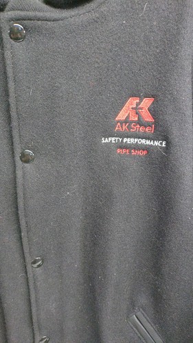 Vintage AK Steel Pipe Shop Bomber Letterman Jacket Wool Leather Men's Size 2X - Picture 6 of 8