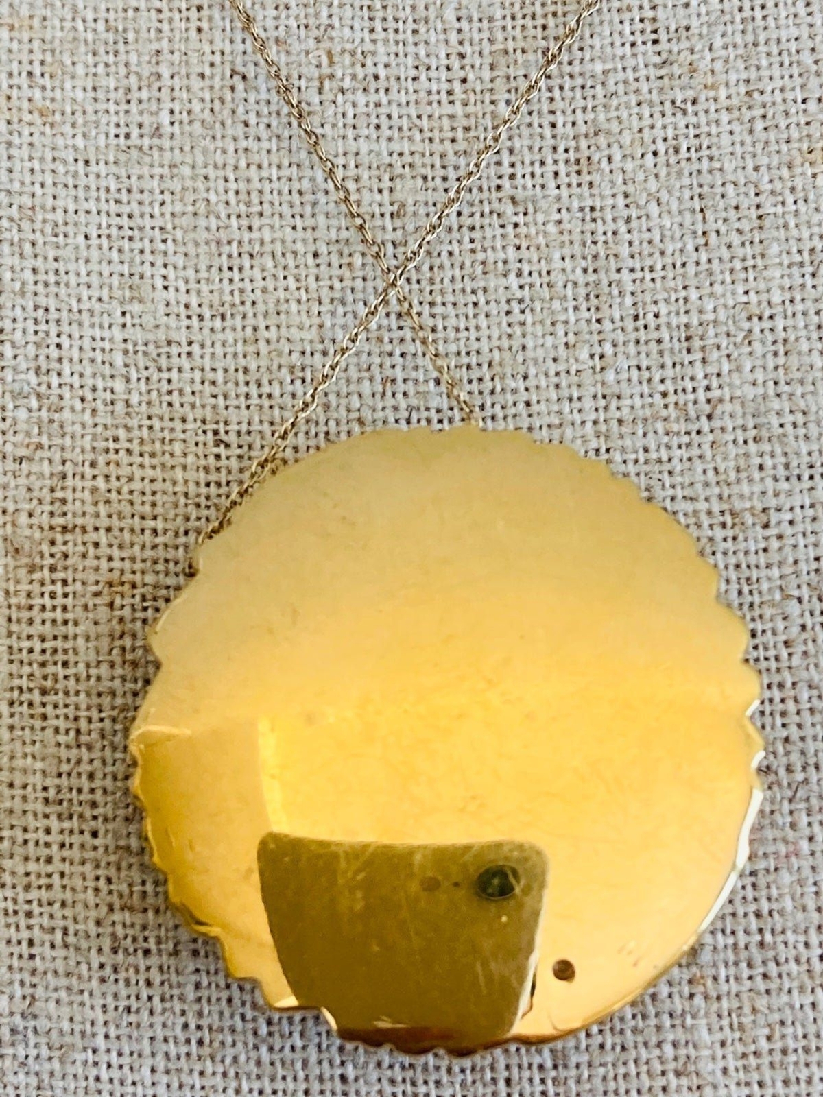 Vintage 14kt solid gold circle Wave Modernist Pen… - image 3