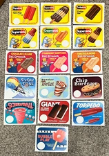 Vintage 1980's Ice Cream Truck Stickers Lot Of 16 Decals Popsicle Good Humor