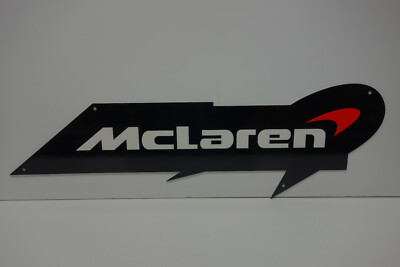 MCLAREN DIE CUT DEALERSHIP 1/8'' STEEL ENAMEL SIGN 7 1/2'' HIGHX24'' WIDE. AWESOME!