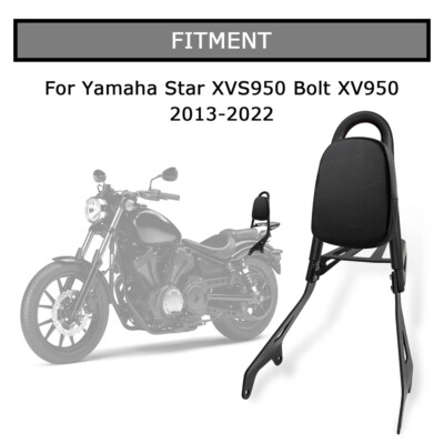 Rear Sissy Bar Backrest Pad w/Luggage Rack For 2013-2022 Yamaha Star Bolt XVS950
