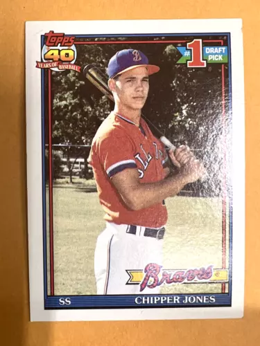 1991  Topps  Chipper Jones Atlanta Braves #333 Baseball Card Rookie Card RC HOF
