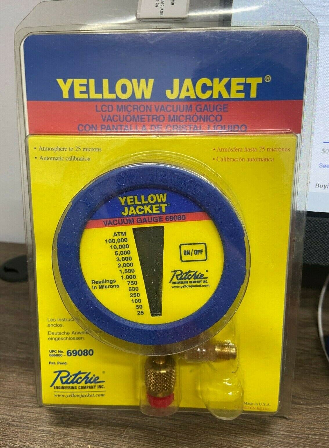 Yellow Jacket 69080 Fashionable LCD Gauge Vacuum Colorado Springs Mall Micron